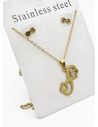 SET DE COLLAR, DIJE Y ARETES EN ACERO INOXIDABLE 316L
