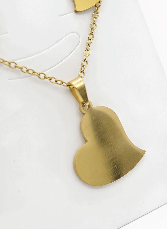 SET DE COLLAR, DIJE Y ARETES EN ACERO INOXIDABLE 316L