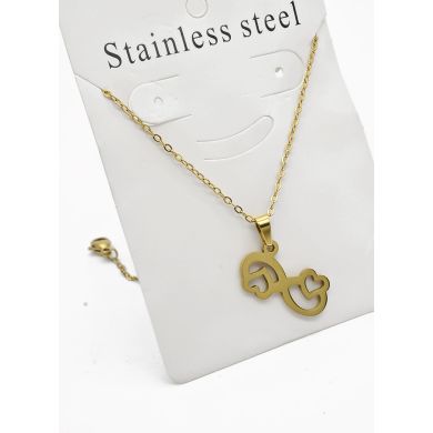SET DE COLLAR, DIJE Y ARETES EN ACERO INOXIDABLE 316L