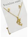 SET DE COLLAR, DIJE Y ARETES EN ACERO INOXIDABLE 316L