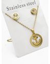 SET DE COLLAR, DIJE Y ARETES EN ACERO INOXIDABLE 316L