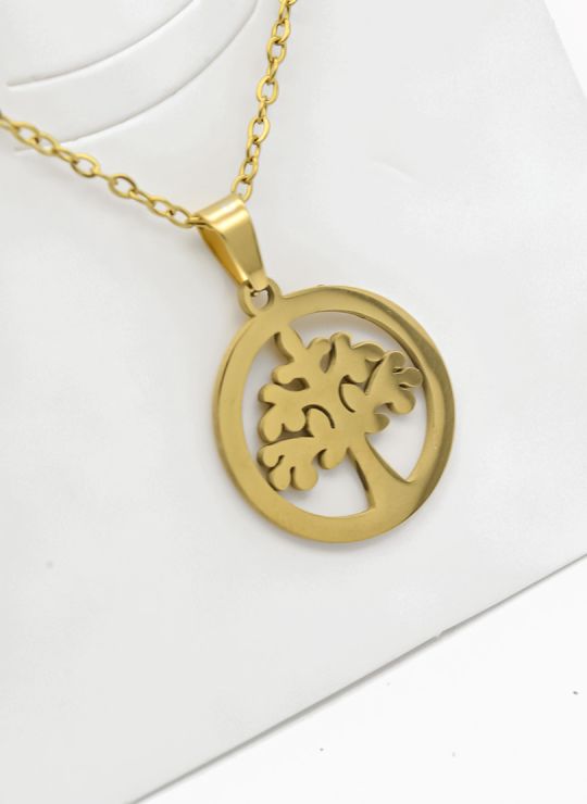 SET DE COLLAR, DIJE Y ARETES EN ACERO INOXIDABLE 316L