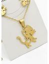 SET DE COLLAR, DIJE Y ARETES EN ACERO INOXIDABLE 316L