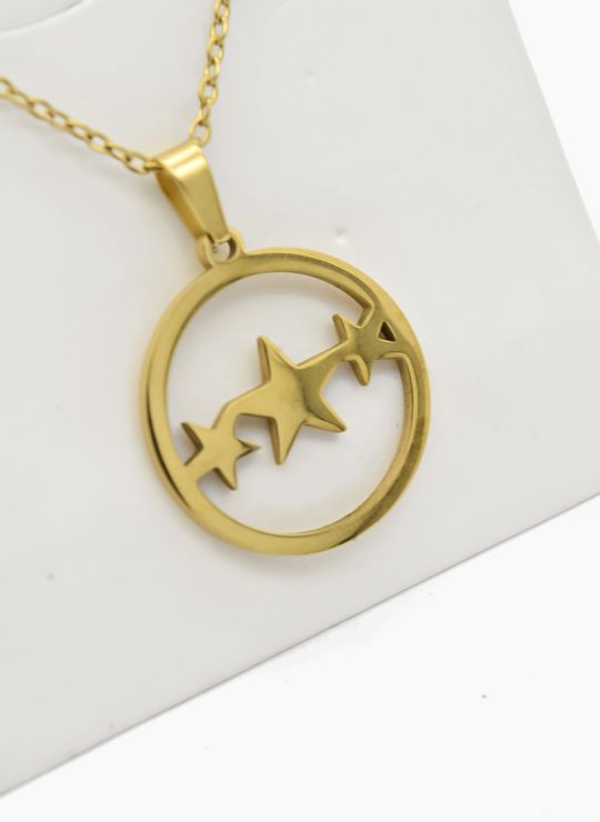 SET DE COLLAR, DIJE Y ARETES EN ACERO INOXIDABLE 316L