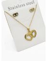 SET DE COLLAR, DIJE Y ARETES EN ACERO INOXIDABLE 316L