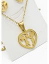 SET DE COLLAR, DIJE Y ARETES EN ACERO INOXIDABLE 316L
