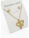 SET DE COLLAR, DIJE Y ARETES EN ACERO INOXIDABLE 316L