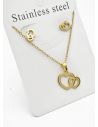 SET DE COLLAR, DIJE Y ARETES EN ACERO INOXIDABLE 316L