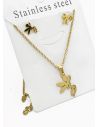 SET DE COLLAR, DIJE Y ARETES EN ACERO INOXIDABLE 316L