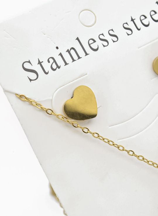 SET DE COLLAR, DIJE Y ARETES EN ACERO INOXIDABLE 316L