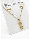 SET DE COLLAR, DIJE Y ARETES EN ACERO INOXIDABLE 316L