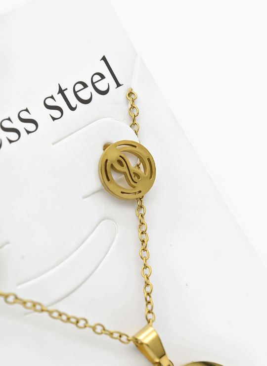 SET DE COLLAR, DIJE Y ARETES EN ACERO INOXIDABLE 316L