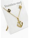 SET DE COLLAR, DIJE Y ARETES EN ACERO INOXIDABLE 316L