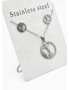 SET DE COLLAR, DIJE Y ARETES EN ACERO INOXIDABLE 316L