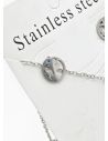 SET DE COLLAR, DIJE Y ARETES EN ACERO INOXIDABLE 316L