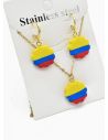 SET DE COLLAR, DIJE Y ARETES EN ACERO INOXIDABLE 316L