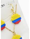 SET DE COLLAR, DIJE Y ARETES EN ACERO INOXIDABLE 316L