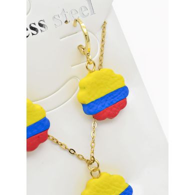 SET DE COLLAR, DIJE Y ARETES EN ACERO INOXIDABLE 316L