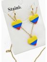 SET DE COLLAR, DIJE Y ARETES EN ACERO INOXIDABLE 316L
