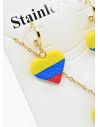 SET DE COLLAR, DIJE Y ARETES EN ACERO INOXIDABLE 316L