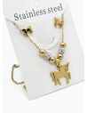 SET DE COLLAR, DIJE Y ARETES EN ACERO INOXIDABLE 316L