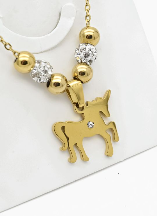 SET DE COLLAR, DIJE Y ARETES EN ACERO INOXIDABLE 316L