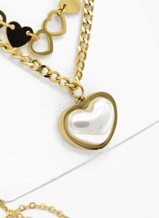 SET DE COLLAR, DIJE Y ARETES EN ACERO INOXIDABLE 316L