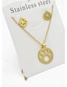 SET DE COLLAR, DIJE Y ARETES EN ACERO INOXIDABLE 316L