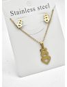 SET DE COLLAR, DIJE Y ARETES EN ACERO INOXIDABLE 316L