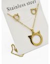 SET DE COLLAR, DIJE Y ARETES EN ACERO INOXIDABLE 316L