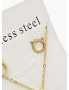 SET DE COLLAR, DIJE Y ARETES EN ACERO INOXIDABLE 316L
