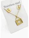 SET DE COLLAR, DIJE Y ARETES EN ACERO INOXIDABLE 316L