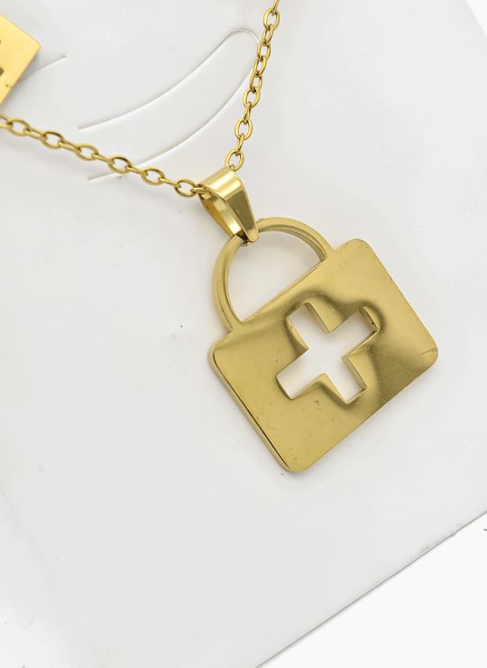 SET DE COLLAR, DIJE Y ARETES EN ACERO INOXIDABLE 316L