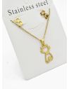 SET DE COLLAR, DIJE Y ARETES EN ACERO INOXIDABLE 316L