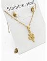 SET DE COLLAR, DIJE Y ARETES EN ACERO INOXIDABLE 316L
