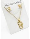 SET DE COLLAR, DIJE Y ARETES EN ACERO INOXIDABLE 316L