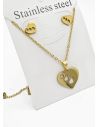 SET DE COLLAR, DIJE Y ARETES EN ACERO INOXIDABLE 316L