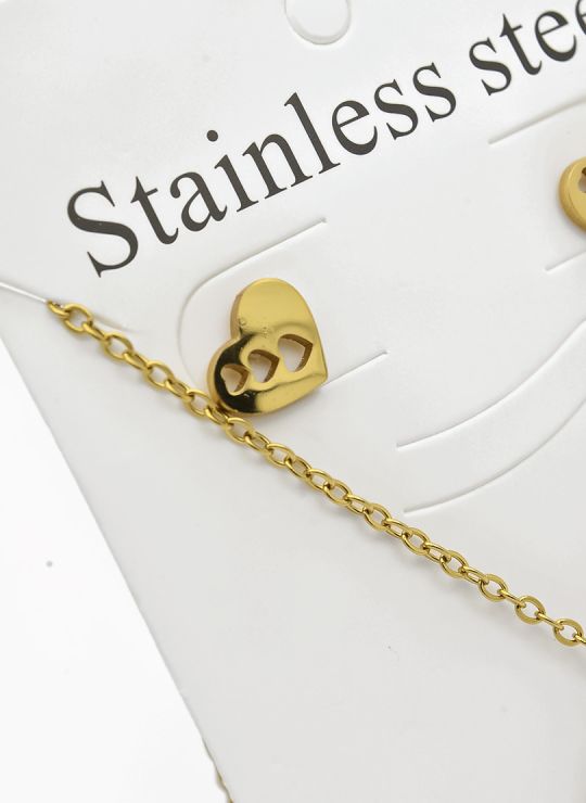 SET DE COLLAR, DIJE Y ARETES EN ACERO INOXIDABLE 316L