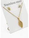SET DE COLLAR, DIJE Y ARETES EN ACERO INOXIDABLE 316L