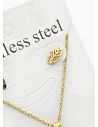 SET DE COLLAR, DIJE Y ARETES EN ACERO INOXIDABLE 316L