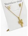 SET DE COLLAR, DIJE Y ARETES EN ACERO INOXIDABLE 316L
