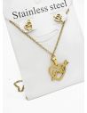 SET DE COLLAR, DIJE Y ARETES EN ACERO INOXIDABLE 316L