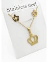 SET DE COLLAR, DIJE Y ARETES EN ACERO INOXIDABLE 316L
