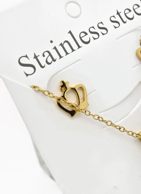 SET DE COLLAR, DIJE Y ARETES EN ACERO INOXIDABLE 316L