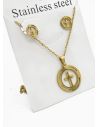 SET DE COLLAR, DIJE Y ARETES EN ACERO INOXIDABLE 316L