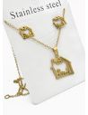 SET DE COLLAR, DIJE Y ARETES EN ACERO INOXIDABLE 316L
