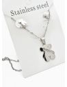 SET DE COLLAR, DIJE Y ARETES EN ACERO INOXIDABLE 316L