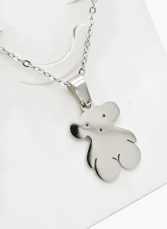 SET DE COLLAR, DIJE Y ARETES EN ACERO INOXIDABLE 316L