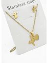 SET DE COLLAR, DIJE Y ARETES EN ACERO INOXIDABLE 316L