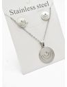 SET DE COLLAR, DIJE Y ARETES EN ACERO INOXIDABLE 316L